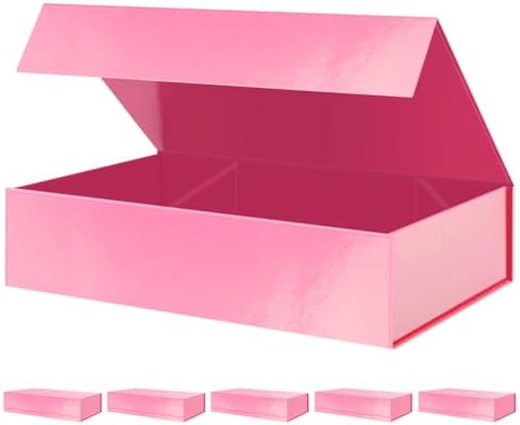 PACKHOME Extra Large Pink Gift Box 17.5x11.3x4.3in with Magnetic Lid by PACKHOME