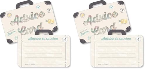 Big Dot of Happiness World Awaits - Suitcase Wish Card Travel Themed Graduation Party, Baby or Bridal Shower Activities - Shaped Advice Cards Game - Set of 20 (Pack of 2) by BigDotofHappiness