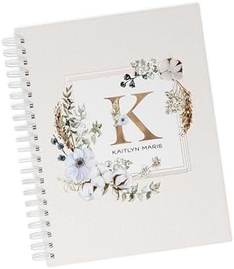 Personalized Baby Journal - Hardcover First Year Album Customized with Baby’s Name & Initial - Prompted Baby Memory Book (Boho Floral Initial) by Unknown