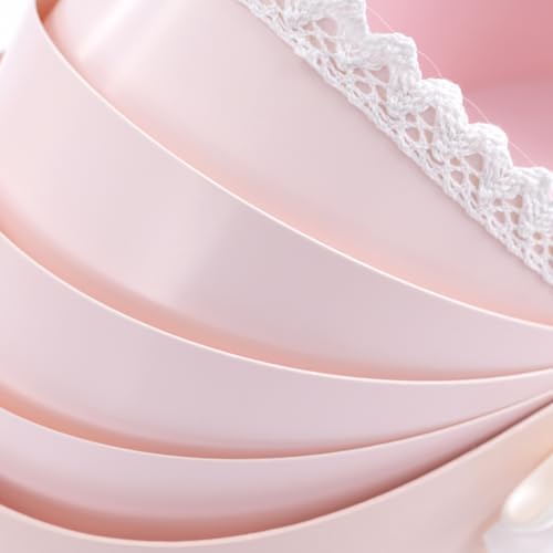 Liffshsy 10pcs Baby Shower Flower Basket Gift Box, Pink Cradle Floral Basket Cradle Gift Box Decorative Boxes, Small Companion Gift Box Flower Arrangement Basket for Birthday Party Prenatal Party Wedding - Image 3