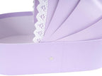10PCS Baby Shower Box, Crib Basket Cardboard Box, Cradle-shaped Flower Basket Gift Boxs, Baby Carriage Centerpiece Floral Baskets for Celebration Birthday Decor (Purple, 14.17*8.27*3.15 in) - Image 6