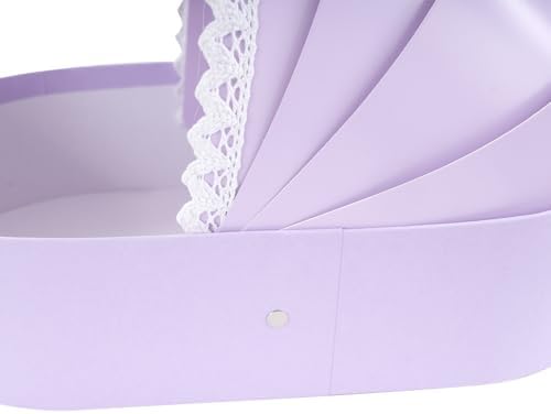 10PCS Baby Shower Box, Crib Basket Cardboard Box, Cradle-shaped Flower Basket Gift Boxs, Baby Carriage Centerpiece Floral Baskets for Celebration Birthday Decor (Purple, 14.17*8.27*3.15 in) - Image 6