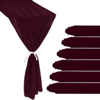 6 Pack 10Ft Burgundy Chiffon Table Runner 29x120 Inches Sheer Fabric Table Runner Romantic Wedding Runner for Thanksgiving Christmas Bridal Shower Decorations （Burgundy） by JALANCY