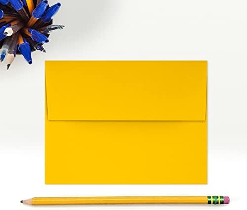LUXPaper A2 Invitation Envelopes | Peel & Press | 4 3/8" x 5 3/4" | Sunflower Yellow | 80lb. Text | 250 Qty - Image 4