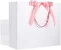 EUSOAR White Gift Bags, 25pcs 12.5"x4.5"x11" Shopping Paper Bags with Handle, Party Favor Kraft Paper Bags Thank You Gift Treat Bags Bulk for Wedding Baby Shower Birthday Guests Bridal by EUSOAR