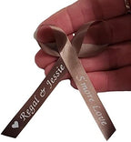 25 Personalized Ribbons Assesmbled Bows Custom Bridal Shower Favor Party Favors Wedding Bridesmaid Memorial Ribbons Funeral Baby Invitations Mis XV años Quinceanera (Mocha) - Image 3