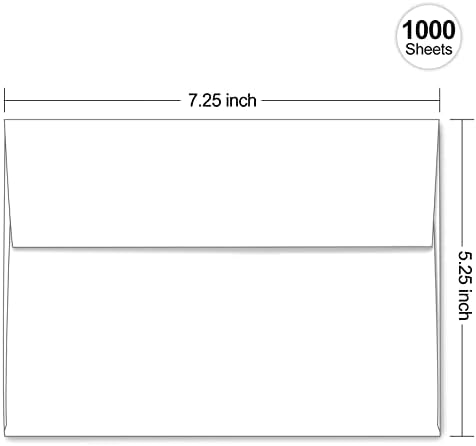1000 Pack Goefun White A7 Envelopes Self Seal, 5.25" x 7.25" - Image 2