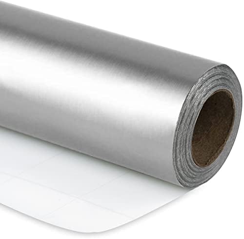 RUSPEPA Silver Metallic Wrapping Paper - Solid Color Matte Metallic Jumbo Gift Wrap Paper Jumbo Rolls Perfect for Wedding, Birthday, Christmas, Baby Shower - 30 Inches x 100 Feet by RUSPEPA