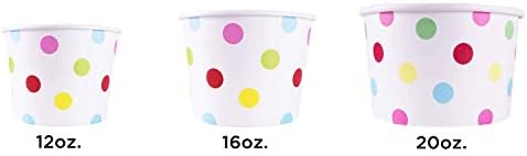Karat [20oz - 600 ct] Paper Ice Cream Cups & Soup Bowls for Hot/ Cold Food - Ideal for Soup, Ice Cream, Gelato, Yogurt and Snacks - Dots - Image 7