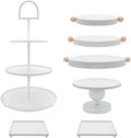 Set of 7 White Cake Stands Metal Dessert Display Holder Table Decor by FESTLOVE