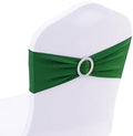 Spandex Dark Green Chair Sashes 100 Pack Wedding Chair Bows Bands Buckles by SINSSOWL