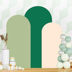 Wedding Arch Cover Spandex Arch Backdrop Covers Set of 3 (7.2FT, 6.6FT, 6FT) Green Covers for Balloon Arched Backdrop Stands Cover Arched Fabric Stretchy Backdrops for Birthday Party Grad Decoration by PATYDEST