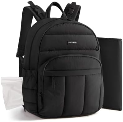 BAGSMART Baby Diaper Bag with Waterproof Pad, Black by BAGSMART