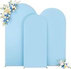 Baby Blue Arch Backdrop Cover 7.2ft 6.6ft 6ft Arch Cover Set of 3 Arch Covers Stretchy Backdrop for Wedding Party Baby Shower Birthday Photography Spandex Arch Stand Covers Backdrop Curtains Decor by Tao-GePartyDecorations