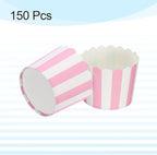 HARFINGTON 150Pcs Paper Baking Cups 6oz Disposable Bulk Cupcake Stripe Pink - Image 3