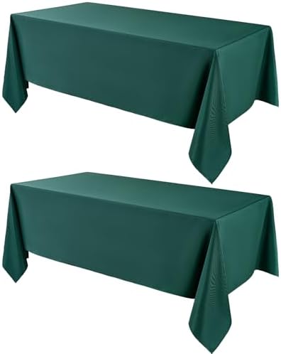 VidaFete Classic Series 2 Pack 90 * 132inch Green Rectangle Tablecloth by VidaFete