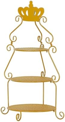 Efavormart 32" Tall 3-Tier Gold Metal Cake Stand Royal Crown Top Cupcake Holder, Grand Wedding Centerpiece & Party Hosting Display - Image 7