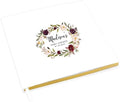 Andaz Press Personalized Baby Shower Guestbook with Gold Accents, Burgundy Pink Floral Wreath Custom, White Guest Sign in Registry 120 Pages 8.5 X 8.5 Memories Book for DIY, Scrapbook, Photo Album by AndazPress