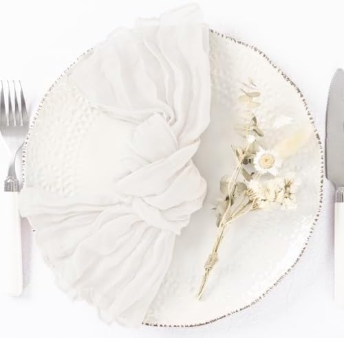 DeZerlor Ivory White Washable Cheesecloth Napkins Set of 100 for Party - Image 4