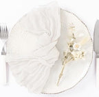DeZerlor Ivory White Washable Cheesecloth Napkins Set of 50 for Party - Image 5