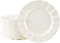 72 Pack Ivory Plastic Plates, 10" Disposable Wave Edge Dinner Plates by NZVCNTableware