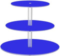 J JOYSAY Blue Print Acrylic Cupcake Stand 3 Tier Dessert Table Display Set Clear Cake Stands for Baby Shower Party Wedding Decorations Easy Assembly Pastry Tower by J+JOYSAY