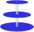 J JOYSAY Blue Print Acrylic Cupcake Stand 3 Tier Dessert Table Display Set Clear Cake Stands for Baby Shower Party Wedding Decorations Easy Assembly Pastry Tower by J+JOYSAY
