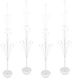 Aneco 4 Set Balloon Stand Kit with Base Pole Water Bag for Floor, 63 Inch Balloon Tower Backdrop Decoration Sesame Street Party Baby Shower Gender Reveal Birthday Wedding Decorations, Only White Stand by Aneco