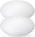 Retisee 2 Pcs Oval Paper Lantern Shade for Party Wedding, 16 Inch, White by Retisee