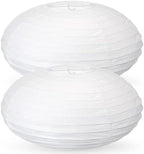 Retisee 2 Pcs Oval Paper Lantern Shade for Party Wedding, 16 Inch, White by Retisee