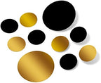 Black/Metallic Gold Vinyl Wall Stickers - 2 & 4 inch Circles (150 Decals) by DecalVenue