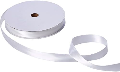 Jillson Roberts Bulk 1-Inch Double Faced Satin Ribbon Available in 20 Colors, White, 100 Yard Spool (BFR1024) by JillsonRoberts