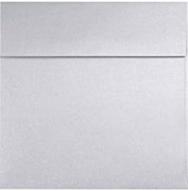LUXPaper Square Invitation Envelopes | Peel & Press | 6 1/4" x 6 1/4" | Silver Metallic | 80lb. Text | 250 Qty by Envelopes.com