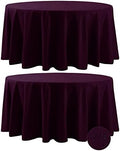 Fokitut 2 Pack Waterproof Round Tablecloth, 108 Inch, Stain Resistant and Wrinkle Polyester Table Cloth, Fabric Table Cover for Kitchen Dining, Wedding, Party, Holiday Dinner-Eggplant by BalsaCircle