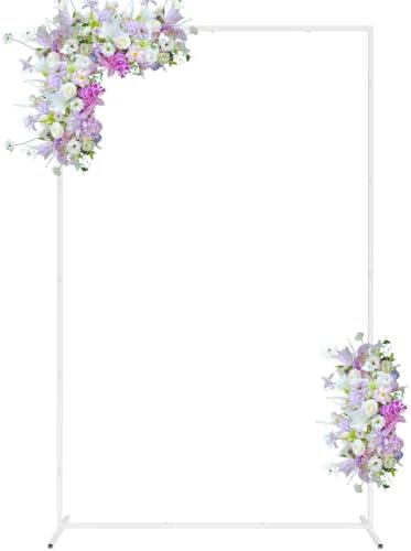 Fomcet White Square Backdrop Stand 6.6x4ft Metal Square Arch Stand by Fomcet