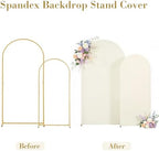 7.2FT 6FT Arch Backdrop Cover for Wedding, Set of 2 Stretchy Spandex Fitted Arch Stand Cover for Baby Shower, Birthday Party Decor, Chiara Backdrop Cover with Double-Sided Design(Ivory) - Image 5