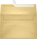 LUXPaper A8 Invitation Envelopes | Peel & Press | 5 1/2" x 8 1/8" | Blonde Metallic | 80lb. Text | 250 Qty by Envelopes.com