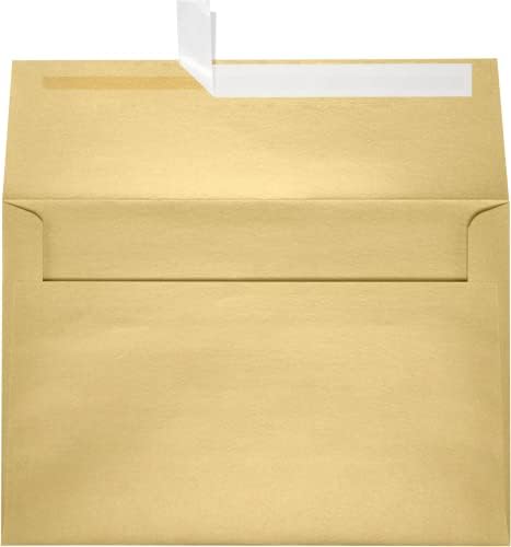 LUXPaper A8 Invitation Envelopes | Peel & Press | 5 1/2" x 8 1/8" | Blonde Metallic | 80lb. Text | 250 Qty by Envelopes.com
