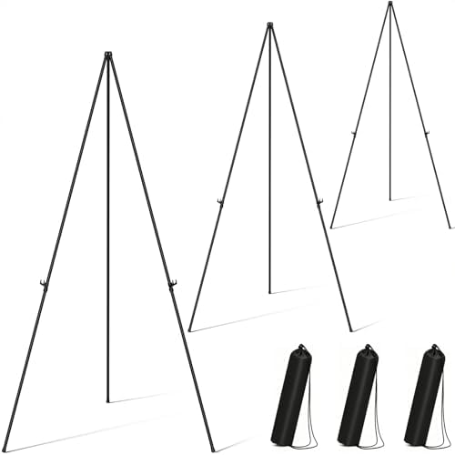 Display Black Easel Stand for Sign, Instant Tripod Collapsible Floor Easels - Image 7