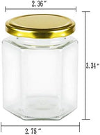 6 oz Clear Hexagon Jars,Small Glass Honey Jars With Lids(Golden),Mason Jars For Herbs,Foods,Jams,Liquid, Canning Jars Spice Jar For Storage 25 Pack - Image 2