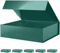 PACKHOME 6 Large Green Gift Boxes 13.5x10x3.5in Magnetic Lids for Shirt by PACKHOME