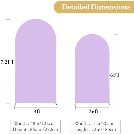 Pink and Lavender Arch Backdrop Cover 7.2FT 6FT Wedding Arch Covers Set of 2 Double-Color Arch Covers Stretchy Backdrop Spandex Fitted Fabric Backdrops for Party Baby Shower Birthday Decoration - Image 7