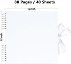 Vienrose Large Scrapbook 12x12 Inch, Photo Album Scrapbook DIY White Thick Kraft Paper Memory Book, Scrap Book Photo Albums for Couple Baby Wedding Family - Image 3