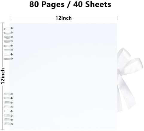 Vienrose Large Scrapbook 12x12 Inch, Photo Album Scrapbook DIY White Thick Kraft Paper Memory Book, Scrap Book Photo Albums for Couple Baby Wedding Family - Image 3