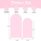 Pink Arch Backdrop Cover 2 Set - 6.6FT, 5FT Spandex Fitted Wedding Arch Stand Covers Round Top Chiara Arch Backdrop Stands Cover for Birthday Parties Banquet Photo Background Decoration - Image 2