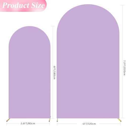 Wokceer Arch Backdrop Cover 7.2FT, 6FT Lavender Arch Covers Stretchy - Image 2