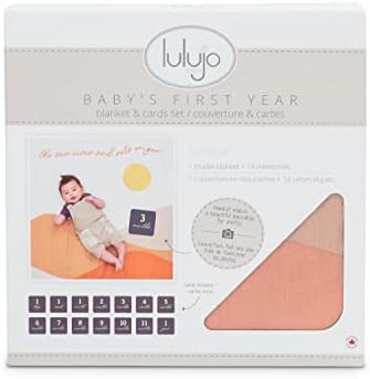 Lulujo Baby’s First Year Milestone Blanket and Card Set | 40in x 40in (Sunrise) - Image 2