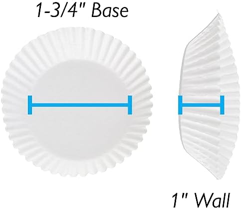 CybrTrayd No.9D Glassine Paper Approximately 5,000 Pieces – 1-3/4” Base, 1” Wall Candy Cups, White - Image 4