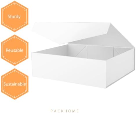 PACKHOME Extra Large White Gift Box Magnetic Lid 17x14.5x5.5in - Image 3