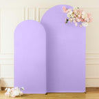 Lavender Arch Backdrop Cover Set of 2-7.2 and 6ft Lilac Light Purple Arch Covers Stretchy Backdrop Spandex Baby Shower Arch Stand Covers for Girls Birthday Party Wedding Bridal Shower Photo Background - Image 4